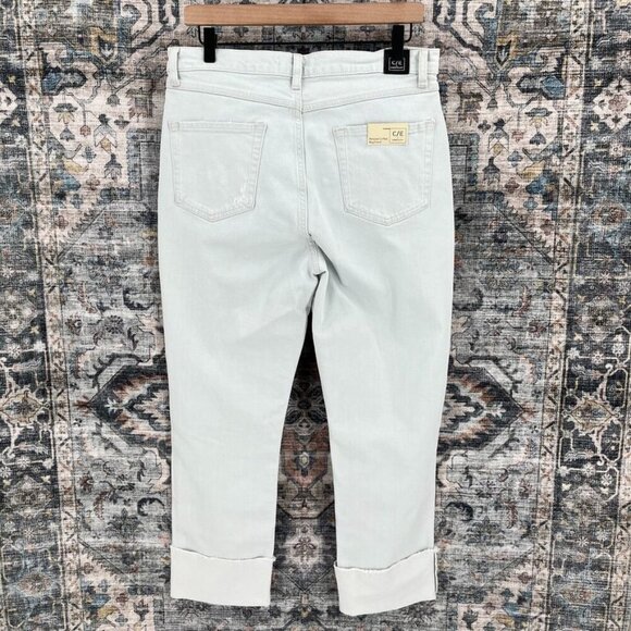 Current/Eliott Relaxed Cuffed Boyfriend Jean Size 31 White Distressed - Picture 2 of 12